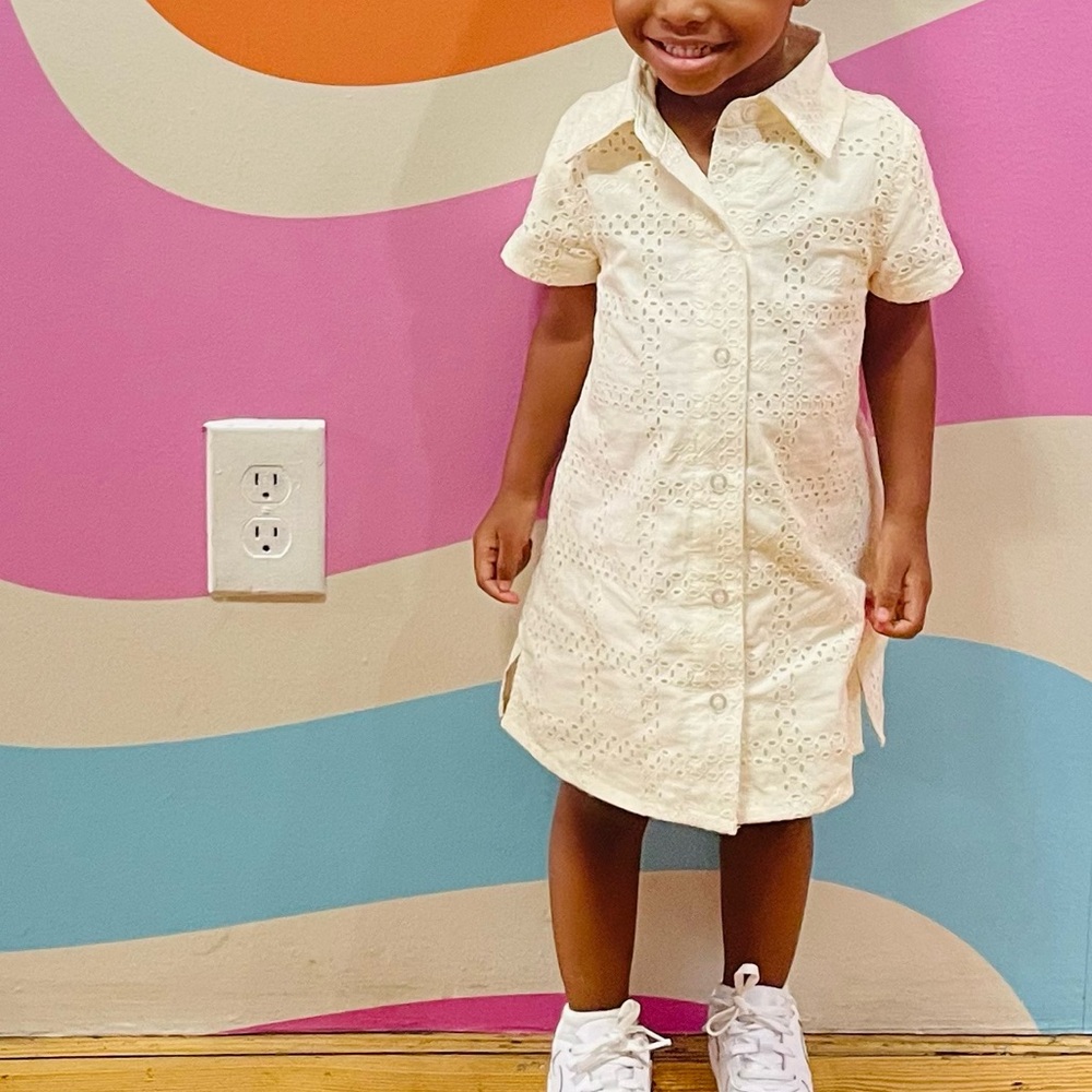 Kith kids Linen Embroidered Dress Resort Wear